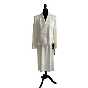 NWT Evan Picone Suit Blazer Skirt Ivory, size 12